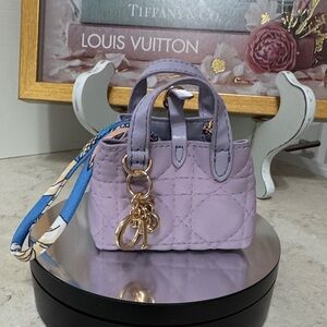Vegan leather Pastel Purple Mini Bag/bag charm in popular design NEW